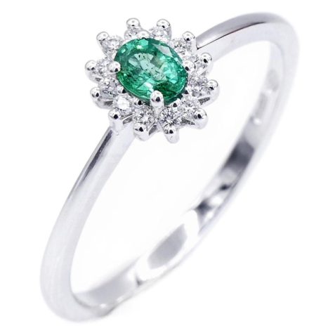 Anello diamanti e smeraldo